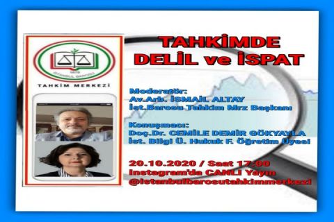 Doç Dr Cemile Demir Gökyayla Tahkimde Deliller ve İspat Hakkında Konuşacak