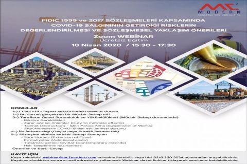 Doç. Dr. Cemile Gökyayla Covid 19 ve İnşaat konulu webinara konuşmacı olarak katıldı